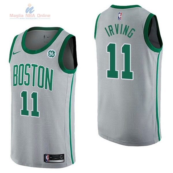 Acquista Maglia NBA Nike Boston Celtics #11 Kyrie Irving Grigio Città