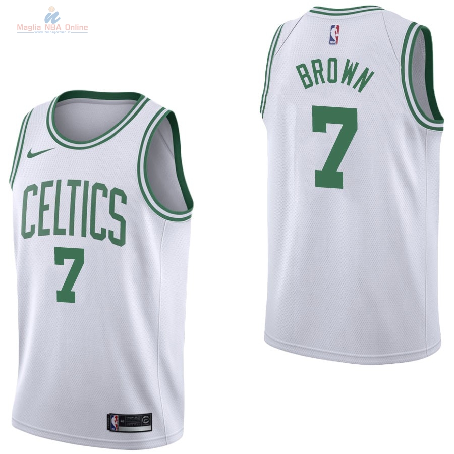 Acquista Maglia NBA Nike Boston Celtics #7 Jaylen Brown Bianco Association