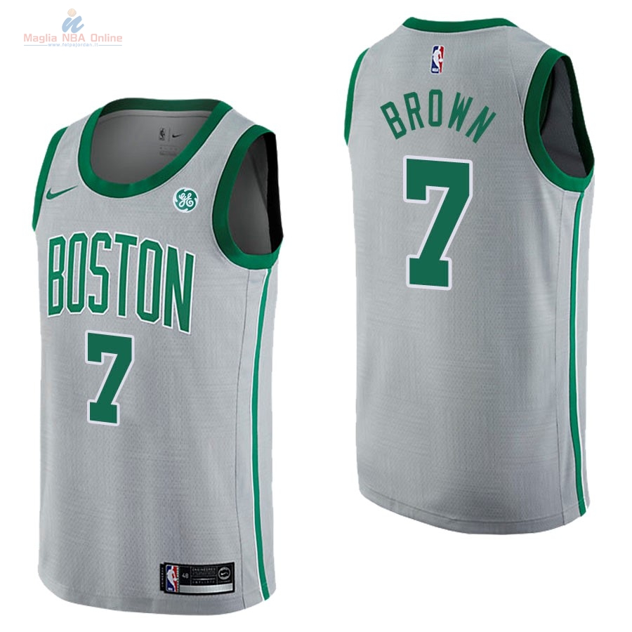 Acquista Maglia NBA Nike Boston Celtics #7 Jaylen Brown Grigio Città
