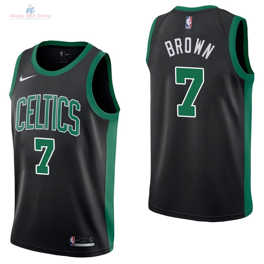 Acquista Maglia NBA Nike Boston Celtics #7 Jaylen Brown Nero Statement