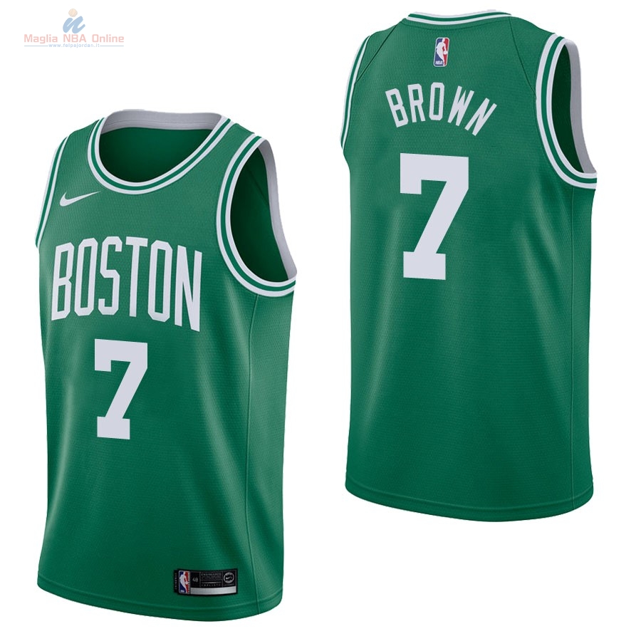 Acquista Maglia NBA Nike Boston Celtics #7 Jaylen Brown Verde Icon
