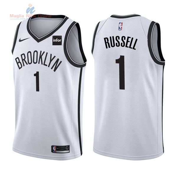 Acquista Maglia NBA Nike Brooklyn Nets #1 D'Angelo Russell Bianco