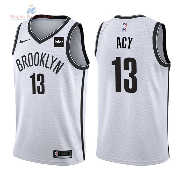Acquista Maglia NBA Nike Brooklyn Nets #13 Quincy Acy Bianco