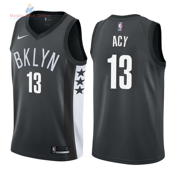 Acquista Maglia NBA Nike Brooklyn Nets #13 Quincy Acy Nero Statement