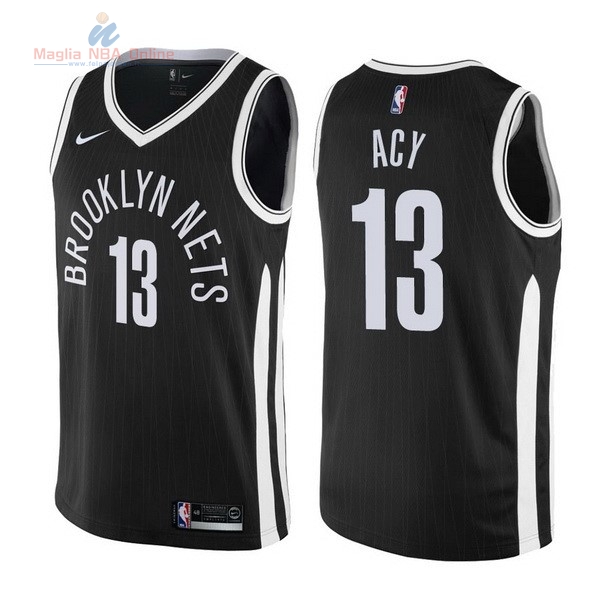 Acquista Maglia NBA Nike Brooklyn Nets #13 Quincy Acy Nike Nero Città