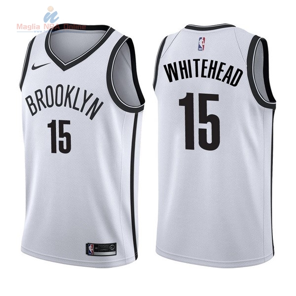 Acquista Maglia NBA Nike Brooklyn Nets #15 Isaiah Whitehead Bianco Association