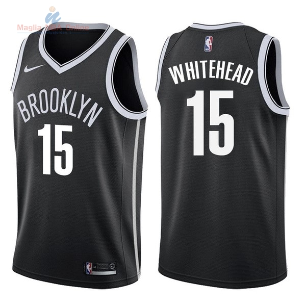 Acquista Maglia NBA Nike Brooklyn Nets #15 Isaiah Whitehead Nero Icon