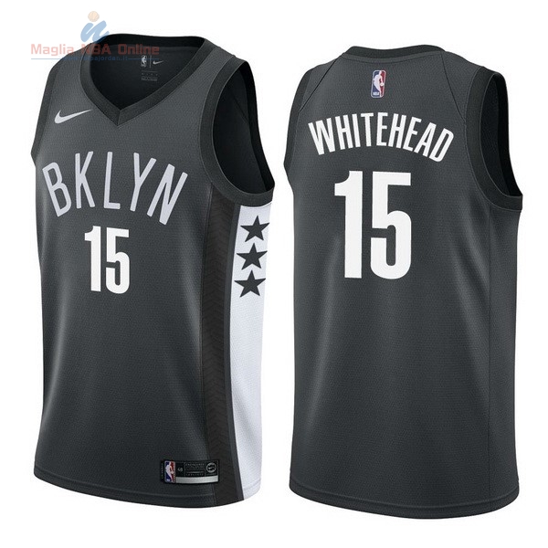 Acquista Maglia NBA Nike Brooklyn Nets #15 Isaiah Whitehead Nero Statement