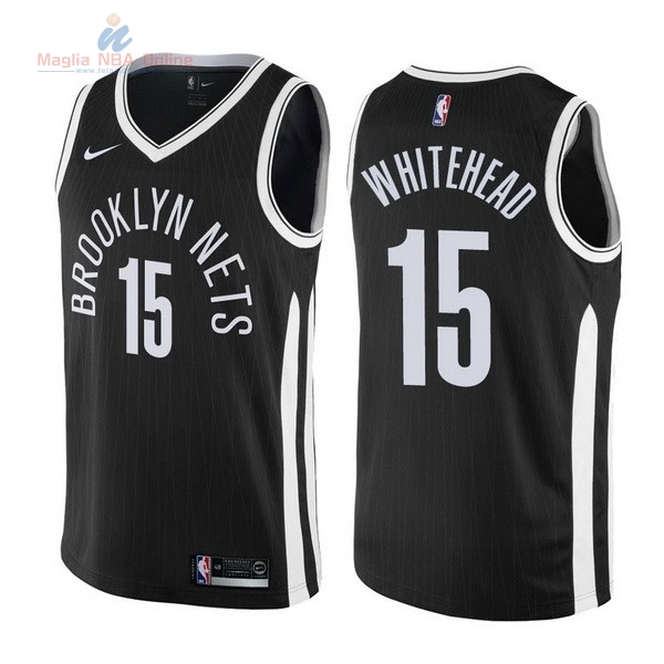 Acquista Maglia NBA Nike Brooklyn Nets #15 Isaiah Whitehead Nike Nero Città