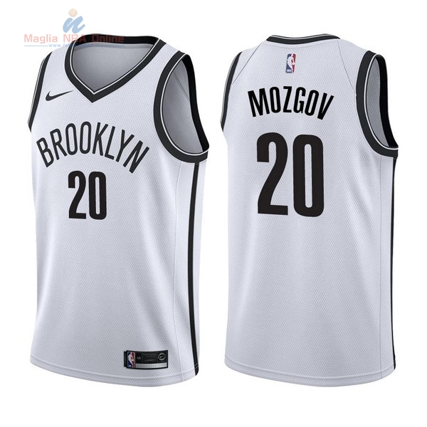 Acquista Maglia NBA Nike Brooklyn Nets #20 Timofey Mozgov Bianco Association