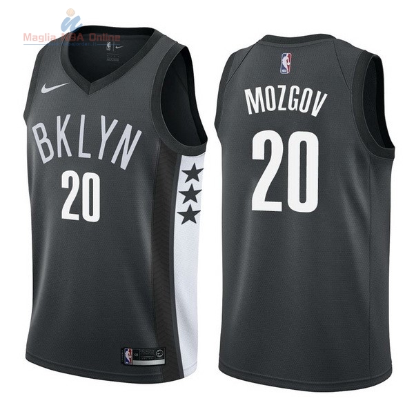 Acquista Maglia NBA Nike Brooklyn Nets #20 Timofey Mozgov Nero Statement