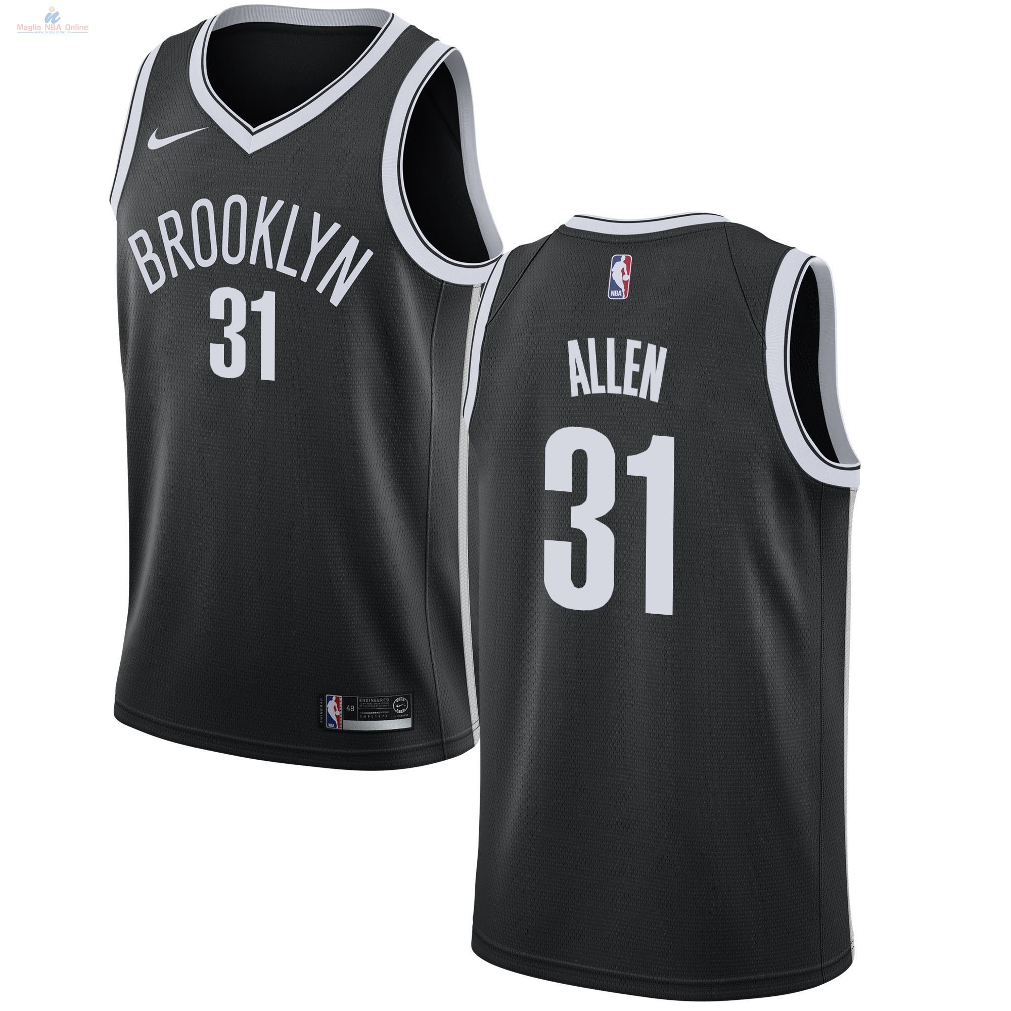 Acquista Maglia NBA Nike Brooklyn Nets #31 Jarrett Allen Nero Icon