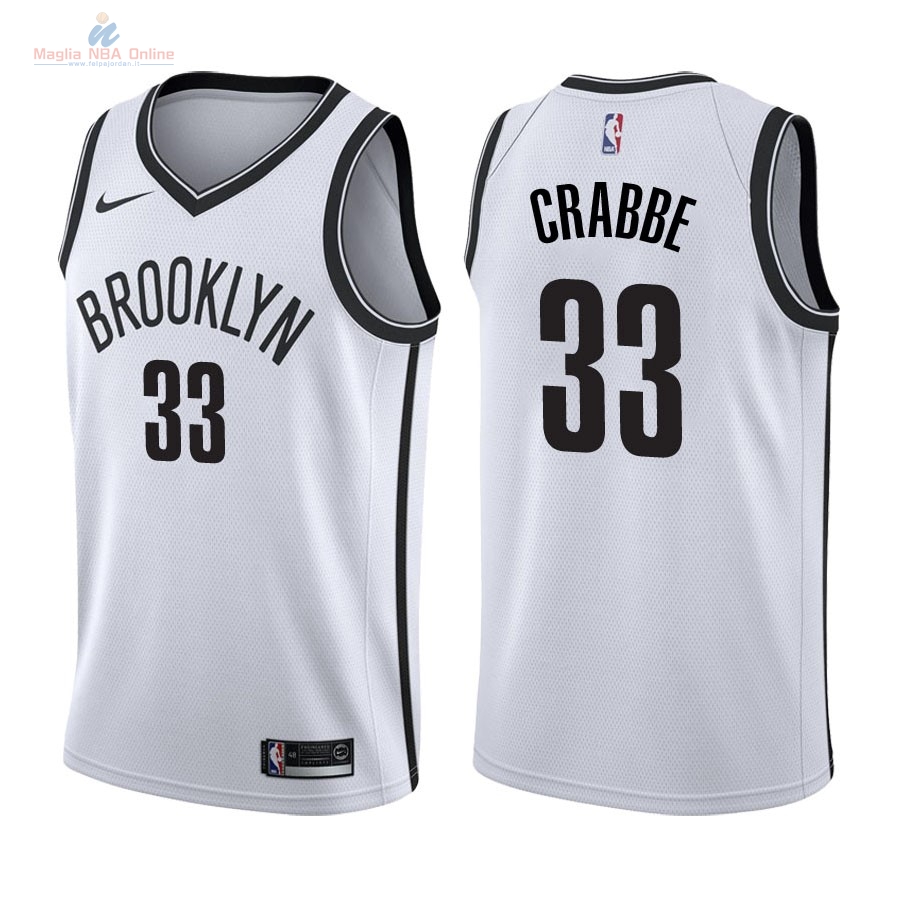 Acquista Maglia NBA Nike Brooklyn Nets #33 Allen Crabbe Bianco Association