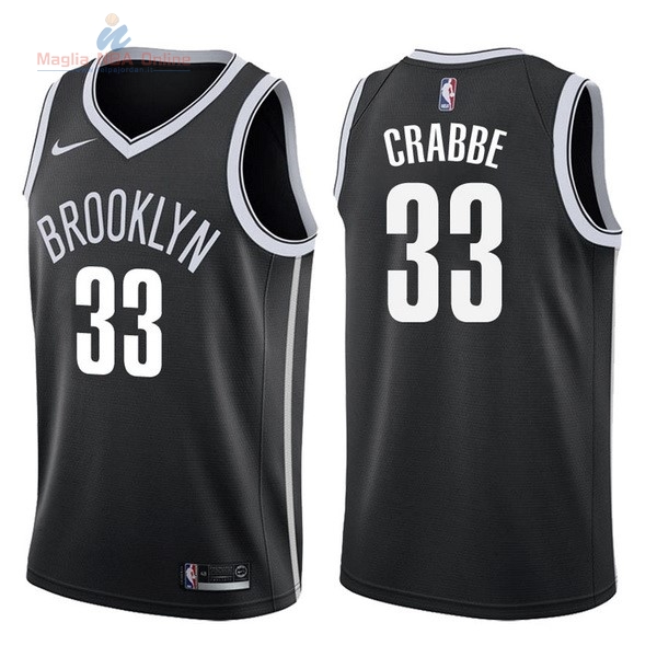 Acquista Maglia NBA Nike Brooklyn Nets #33 Allen Crabbe Nero Icon