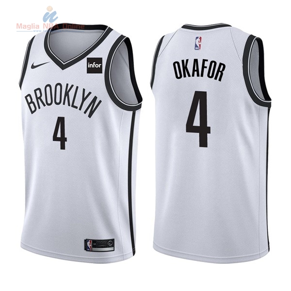 Acquista Maglia NBA Nike Brooklyn Nets #4 Jahlil Okafor Bianco