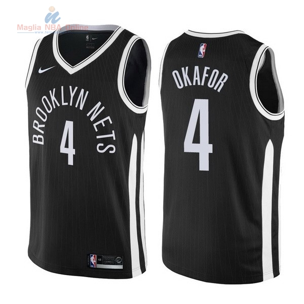 Acquista Maglia NBA Nike Brooklyn Nets #4 Jahlil Okafor Nike Nero Città