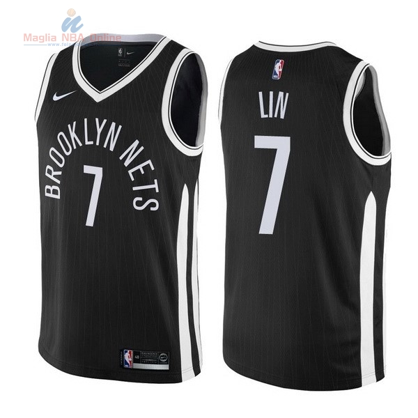 Acquista Maglia NBA Nike Brooklyn Nets #7 Jeremy Lin Nike Nero Città