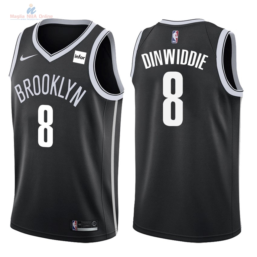 Acquista Maglia NBA Nike Brooklyn Nets #8 Spencer Dinwiddie Nero