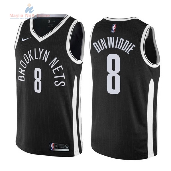 Acquista Maglia NBA Nike Brooklyn Nets #8 Spencer Dinwiddie Nike Nero Città