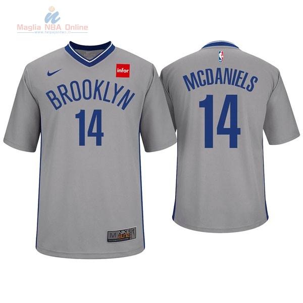 Acquista Maglia NBA Nike Brooklyn Nets Manica Corta #14 Milton Doyle Grigio