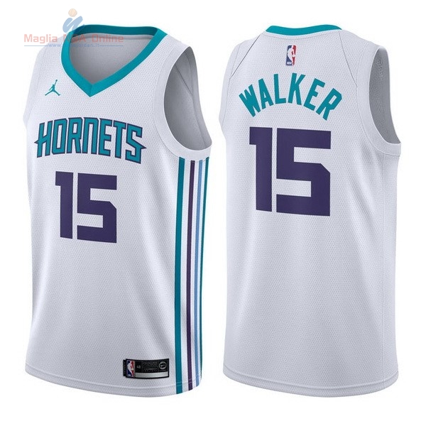 Acquista Maglia NBA Nike Charlotte Hornets #15 Kemba Walker Bianco Association