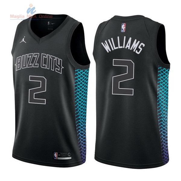 Acquista Maglia NBA Nike Charlotte Hornets #2 Marvin Williams Nike Nero Città