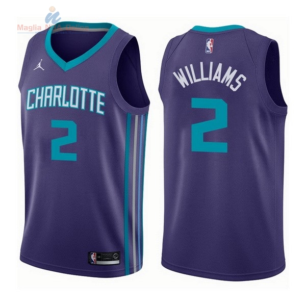 Acquista Maglia NBA Nike Charlotte Hornets #2 Marvin Williams Porpora Statement