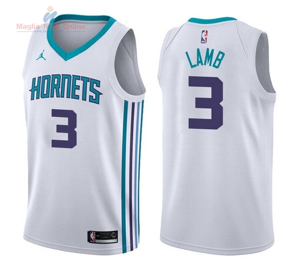 Acquista Maglia NBA Nike Charlotte Hornets #3 Jeremy Lamb Bianco Association