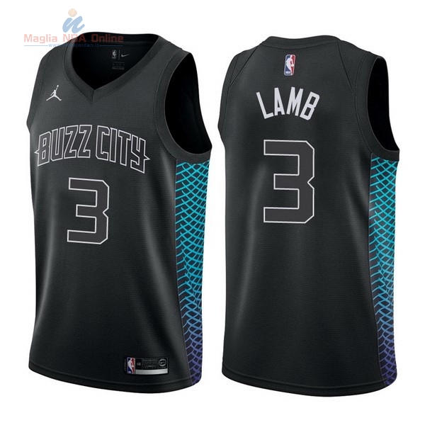 Acquista Maglia NBA Nike Charlotte Hornets #3 Jeremy Lamb Nike Nero Città