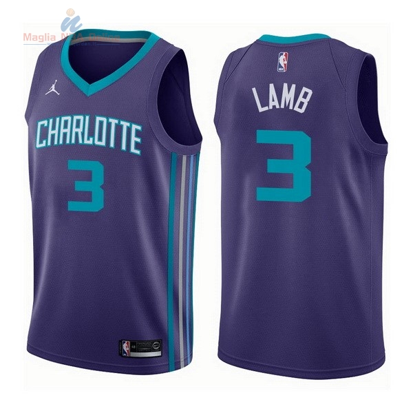 Acquista Maglia NBA Nike Charlotte Hornets #3 Jeremy Lamb Porpora Statement