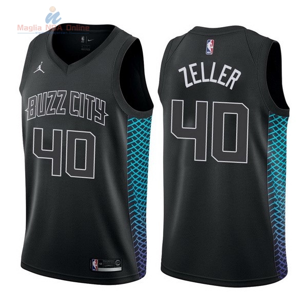 Acquista Maglia NBA Nike Charlotte Hornets #40 Cody Zeller Nike Nero Città