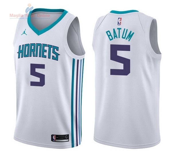 Acquista Maglia NBA Nike Charlotte Hornets #5 Nicolas Batum Bianco Association