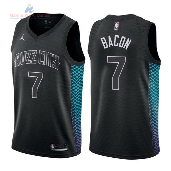 Acquista Maglia NBA Nike Charlotte Hornets #7 Dwayne Bacon Nike Nero Città