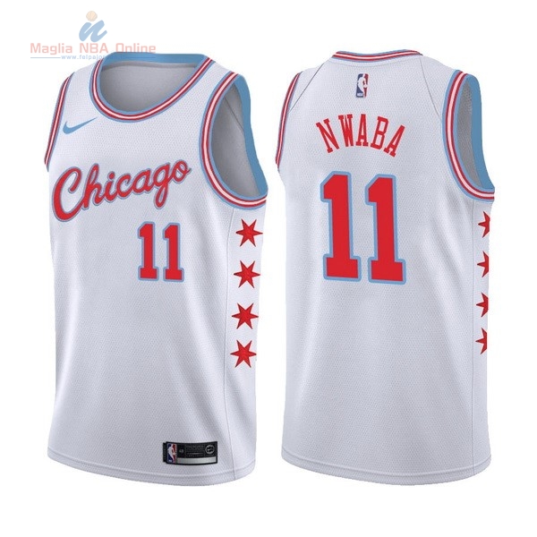 Acquista Maglia NBA Nike Chicago Bulls #11 David Nwaba Nike Bianco Città