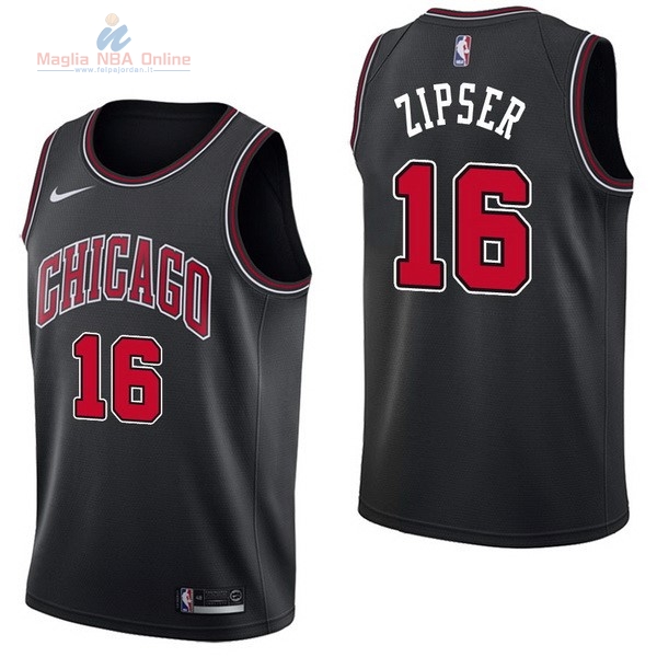 Acquista Maglia NBA Nike Chicago Bulls #16 Paul Zipser Nero Statement