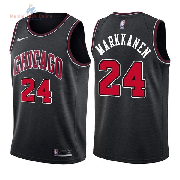Acquista Maglia NBA Nike Chicago Bulls #24 Lauri Markkanen Nero Statement
