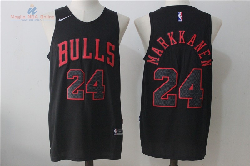 Acquista Maglia NBA Nike Chicago Bulls #24 Lauri Markkanen Nike Nero