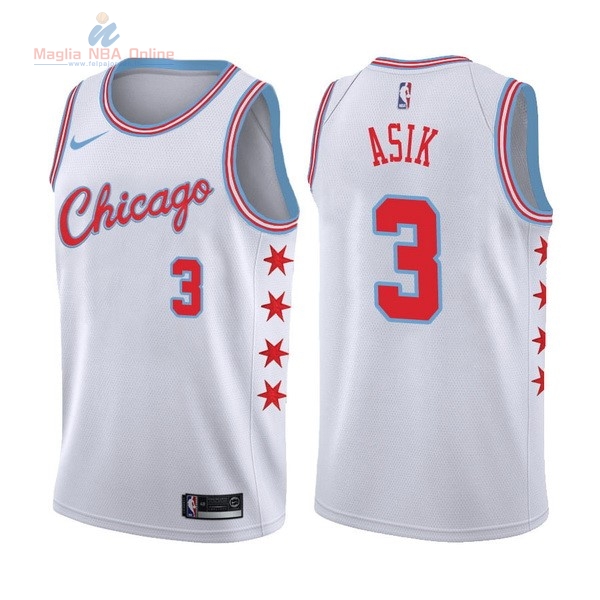 Acquista Maglia NBA Nike Chicago Bulls #3 Dwyane Wade Nike Bianco Città