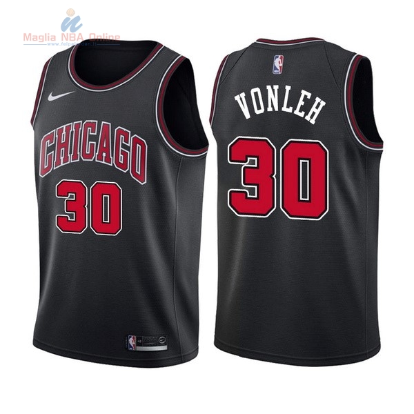 Acquista Maglia NBA Nike Chicago Bulls #30 Noah Vonleh Nero Statement