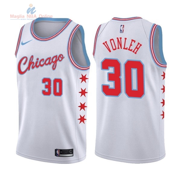 Acquista Maglia NBA Nike Chicago Bulls #30 Noah Vonleh Nike Bianco Città