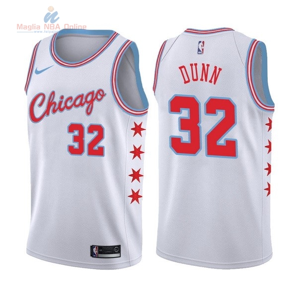 Acquista Maglia NBA Nike Chicago Bulls #32 Kris Dunn Nike Bianco Città