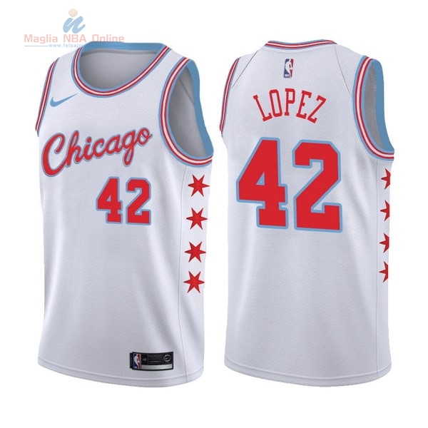 Acquista Maglia NBA Nike Chicago Bulls #42 Robin Lopez Nike Bianco Città