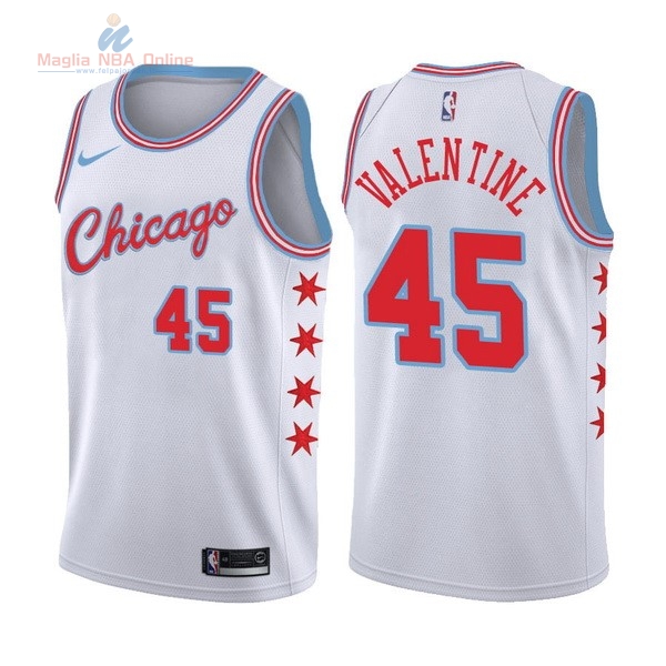 Acquista Maglia NBA Nike Chicago Bulls #45 Denzel Valentine Nike Bianco Città