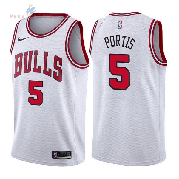 Acquista Maglia NBA Nike Chicago Bulls #5 Bobby Portis Bianco Association