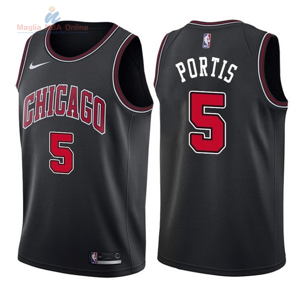 Acquista Maglia NBA Nike Chicago Bulls #5 Bobby Portis Nero Statement