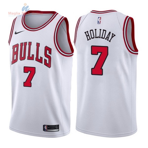 Acquista Maglia NBA Nike Chicago Bulls #7 Justin Holiday Bianco Association