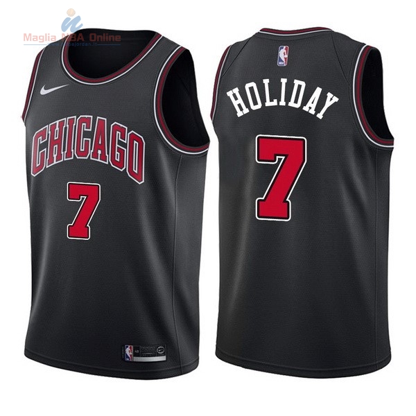 Acquista Maglia NBA Nike Chicago Bulls #7 Justin Holiday Nero Statement