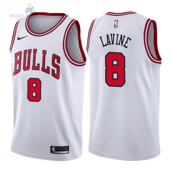 Acquista Maglia NBA Nike Chicago Bulls #8 Zach Lavine Bianco Association