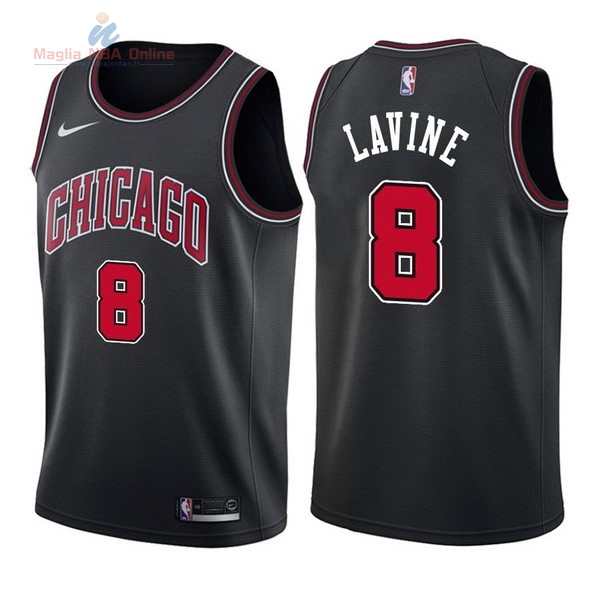 Acquista Maglia NBA Nike Chicago Bulls #8 Zach Lavine Nero Statement