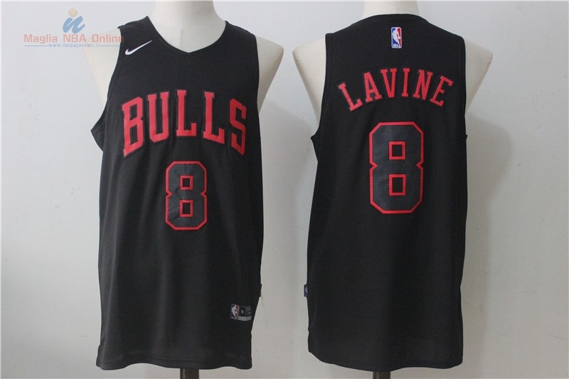 Acquista Maglia NBA Nike Chicago Bulls #8 Zach Lavine Nike Nero